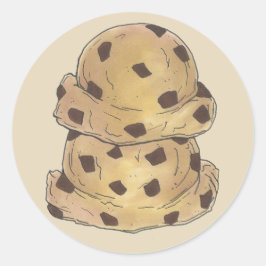 Chocolate Chip Cookie Dough Bakery Pastry Chef Ronde Sticker