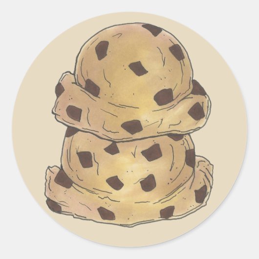 Chocolate Chip Cookie Dough Bakery Pastry Chef Ronde Sticker (Voorkant)