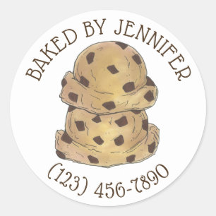 Chocolate Chip Cookie Dough Bakery Pastry Chef Ronde Sticker