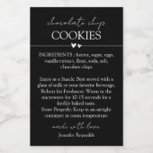 Chocolate Chip Cookie Eenvoudig zwart Voedselcontainer Etiket (Enkel label)