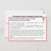 Chocolate Chip Cookie Exchange Recipe Kerstmis (Achterkant)