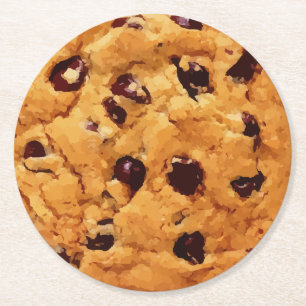 Chocolate Chip Cookie Funny Ronde Kartonnen Onderzetter