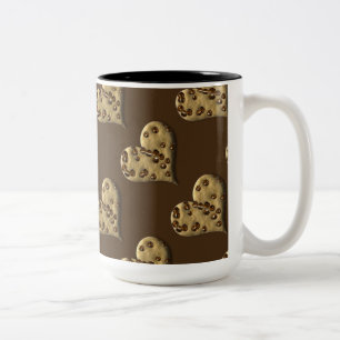 Chocolate Chip Cookie Hearts Pattern Coffee Mok