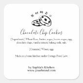 Chocolate Chip Cookie Ingredient Label Minimalist (Voorkant)