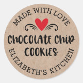 Chocolate Chip Cookie Kraft gemaakt van de liefde  Ronde Sticker (Voorkant)