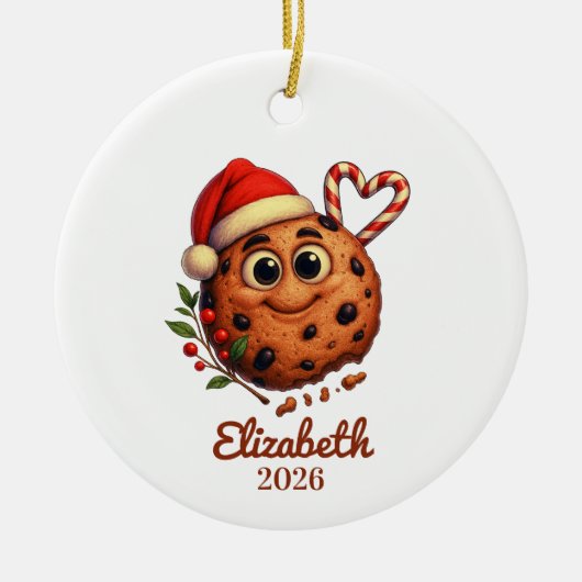 Chocolate Chip Cookie Ornament,Sweet Lovers Keramisch Ornament (Voorkant)