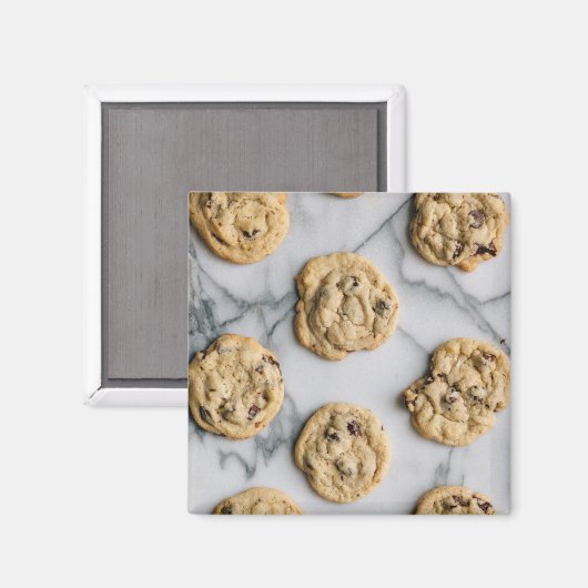 Chocolate Chip Cookie Pattern Foto Magneet (Voorkant / Achterkant)