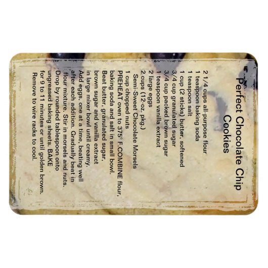 Chocolate Chip Cookie Recipe Magnet Magneet (Horizontaal)
