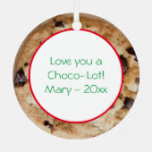 Chocolate Chip Cookie Romantic Kerstmis Metalen Ornament (Achterkant)