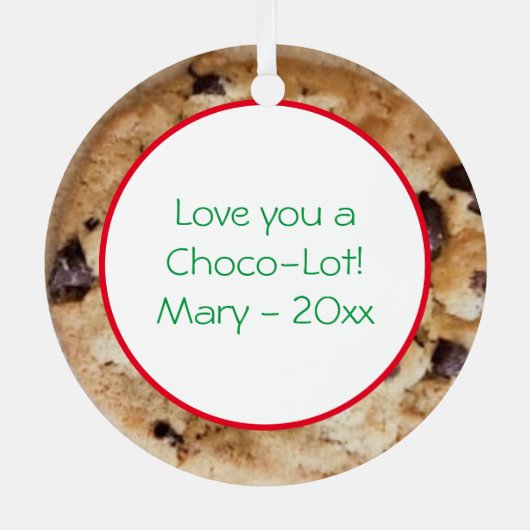 Chocolate Chip Cookie Romantic Kerstmis Metalen Ornament (Achterkant)