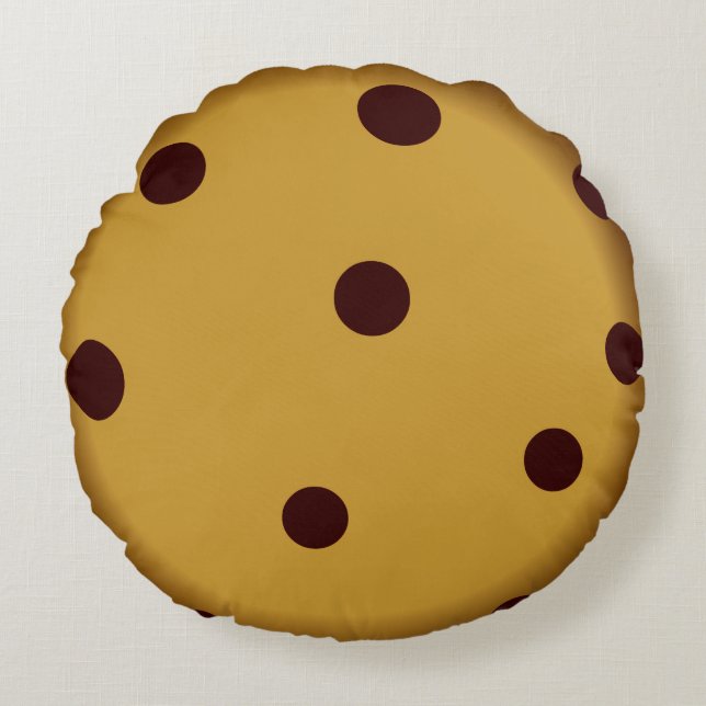 Chocolate Chip Cookie Rond Kussen (Voorkant)