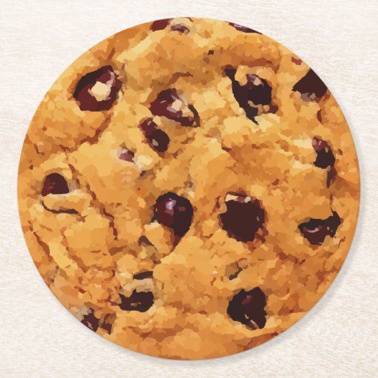 Chocolate Chip Cookie Ronde Kartonnen Onderzetter (Voorkant)