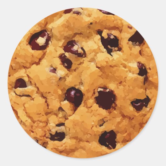 Chocolate Chip Cookie Ronde Sticker (Voorkant)