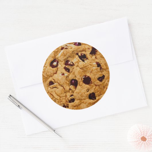 Chocolate Chip Cookie Ronde Sticker (Envelop)
