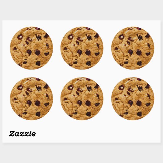 Chocolate Chip Cookie Ronde Sticker (Vel)