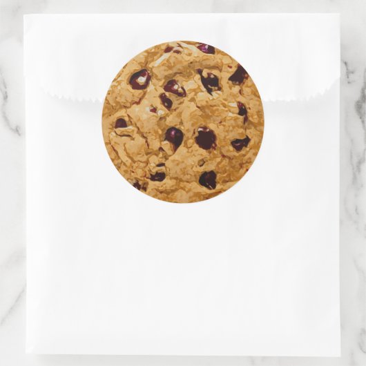 Chocolate Chip Cookie Ronde Sticker (Tas)