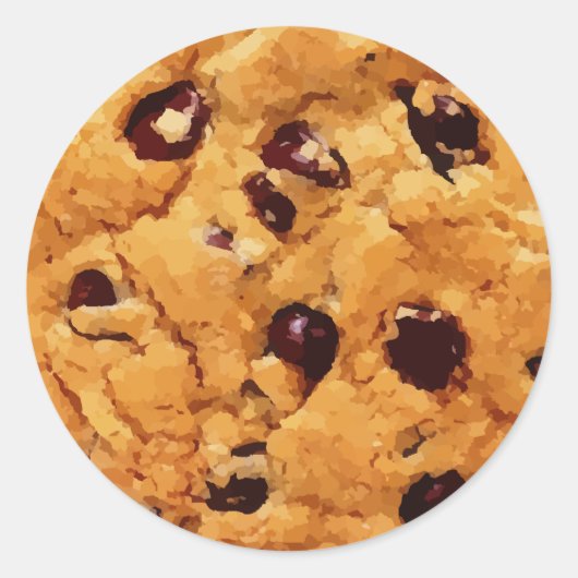 Chocolate Chip Cookie Ronde Sticker (Voorkant)
