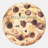 Chocolate Chip Cookie Ronde Sticker (Voorkant)
