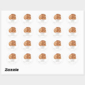 Chocolate Chip Cookie Stack Watercolor Bakkerij Ronde Sticker (Vel)