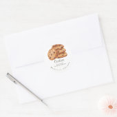 Chocolate Chip Cookie Stack Watercolor Bakkerij Ronde Sticker (Envelop)