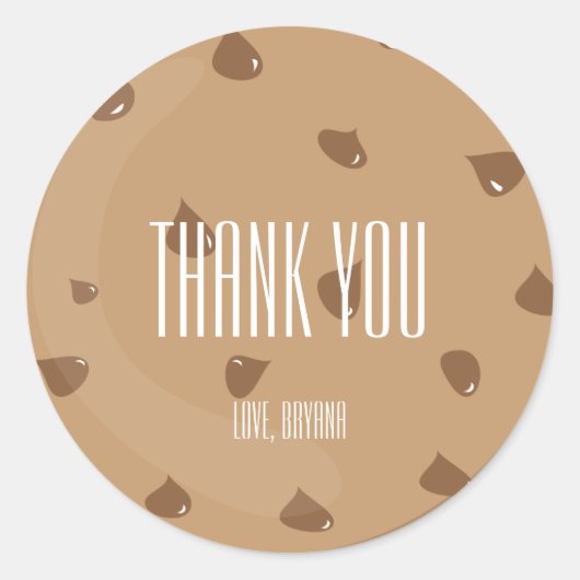 Chocolate Chip COOKIE verjaardagsfeest sticker (Voorkant)