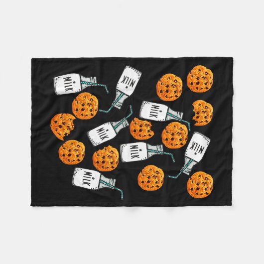 Chocolate Chip Cookies And Milk Funny Costume  Fleece Deken (Voorkant (Horizontaal))