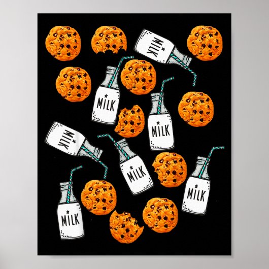 Chocolate Chip Cookies And Milk Funny Costume  Poster (Voorkant)
