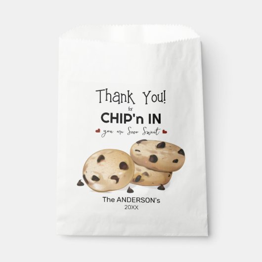 Chocolate Chip Cookies Bedankt Bakcadeau Bedankzakje (Voorkant)