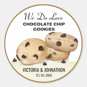 Chocolate Chip Cookies Dank je wel   Trouwen Ronde Sticker