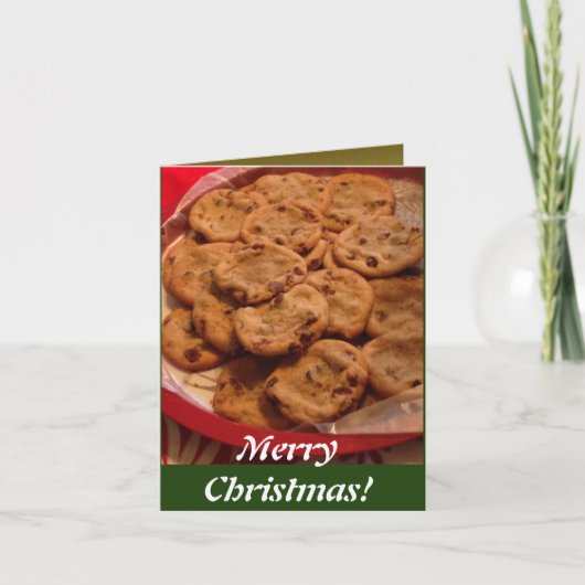 Chocolate Chip Cookies Kerst Kaart (Voorkant)