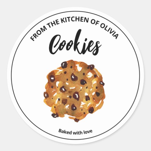 Chocolate Chip Cookies met een liefdessticker Ronde Sticker (Voorkant)