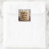 Chocolate Chip Cookies On Chocolate Morsels Vierkante Sticker (Tas)