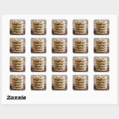 Chocolate Chip Cookies Op Chocoladebrokken Vierkante Sticker (Vel)