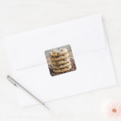 Chocolate Chip Cookies Op Chocoladebrokken Vierkante Sticker (Envelop)