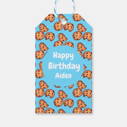 Chocolate Chip Cookies Patroon Cadeaulabel (Voorkant)