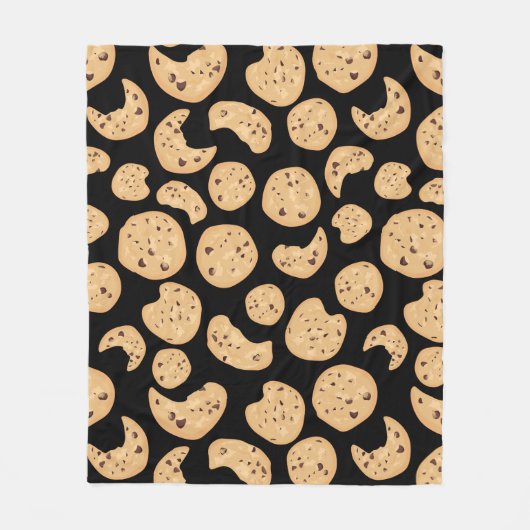 Chocolate Chip Cookies Patroon Fleece Deken (Voorkant)