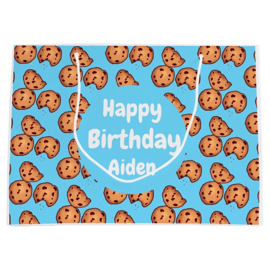 Chocolate Chip Cookies Patroon Groot Cadeauzakje (Voorkant)