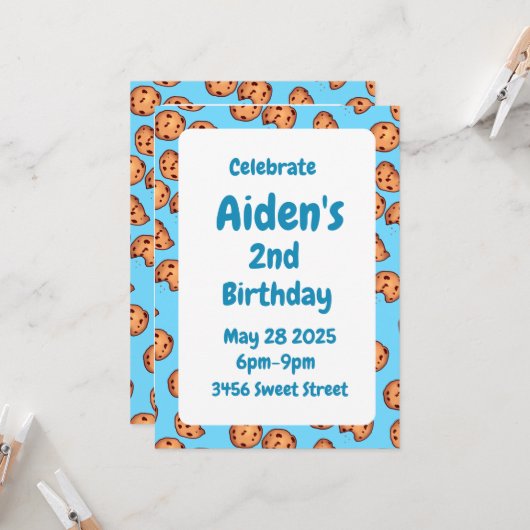 Chocolate Chip Cookies Patroon Kaart (Voorkant / Achterkant in situ)