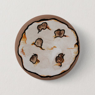 Chocolate Chip Cookies Patroon Ronde Button 5,7 Cm