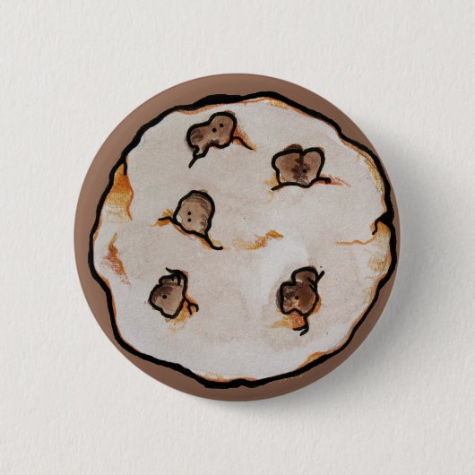 Chocolate Chip Cookies Patroon Ronde Button 5,7 Cm (Voorkant)