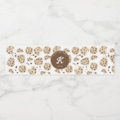 Chocolate Chip Cookies Patroon Waterfles Etiket (Enkel label)