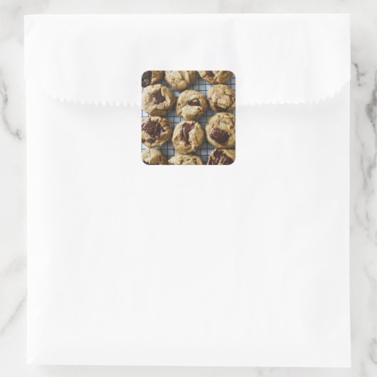Chocolate Chip Cookies Vierkante Sticker (Tas)