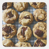 Chocolate Chip Cookies Vierkante Sticker (Voorkant)
