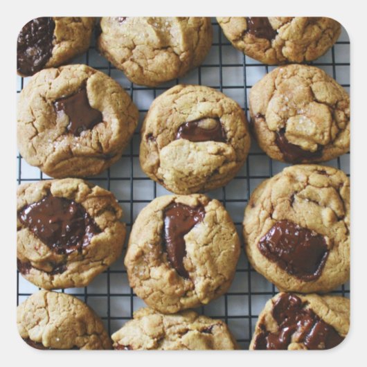 Chocolate Chip Cookies Vierkante Sticker (Voorkant)