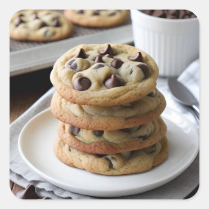 Chocolate Chip Cookies Vierkante Sticker