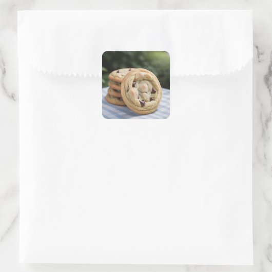 Chocolate Chip Cookies Vierkante Sticker (Tas)