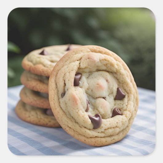 Chocolate Chip Cookies Vierkante Sticker (Voorkant)