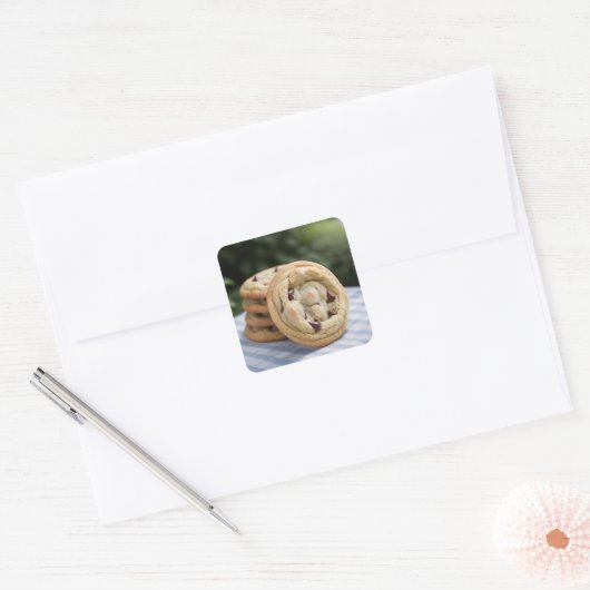 Chocolate Chip Cookies Vierkante Sticker (Envelop)