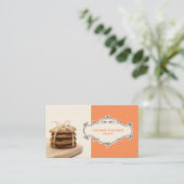 Chocolate Chip Cookies Visitekaartjes {Oranje} (Staand voorkant)
