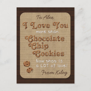 Chocolate Chip Crispy Yummy Cookies Golden Brown Briefkaart